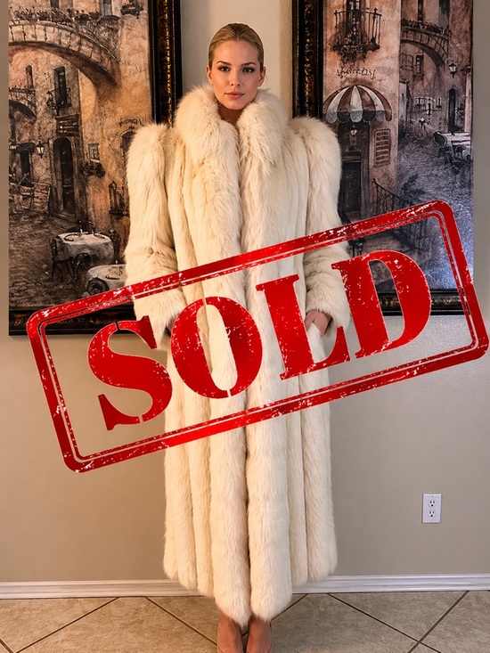 Bloomingdale's Jackets & Blazers - Rare Bloomingdale’s Mink & Fox Fur Full-Length Coat Luxury Ivory Opera Coat 46”